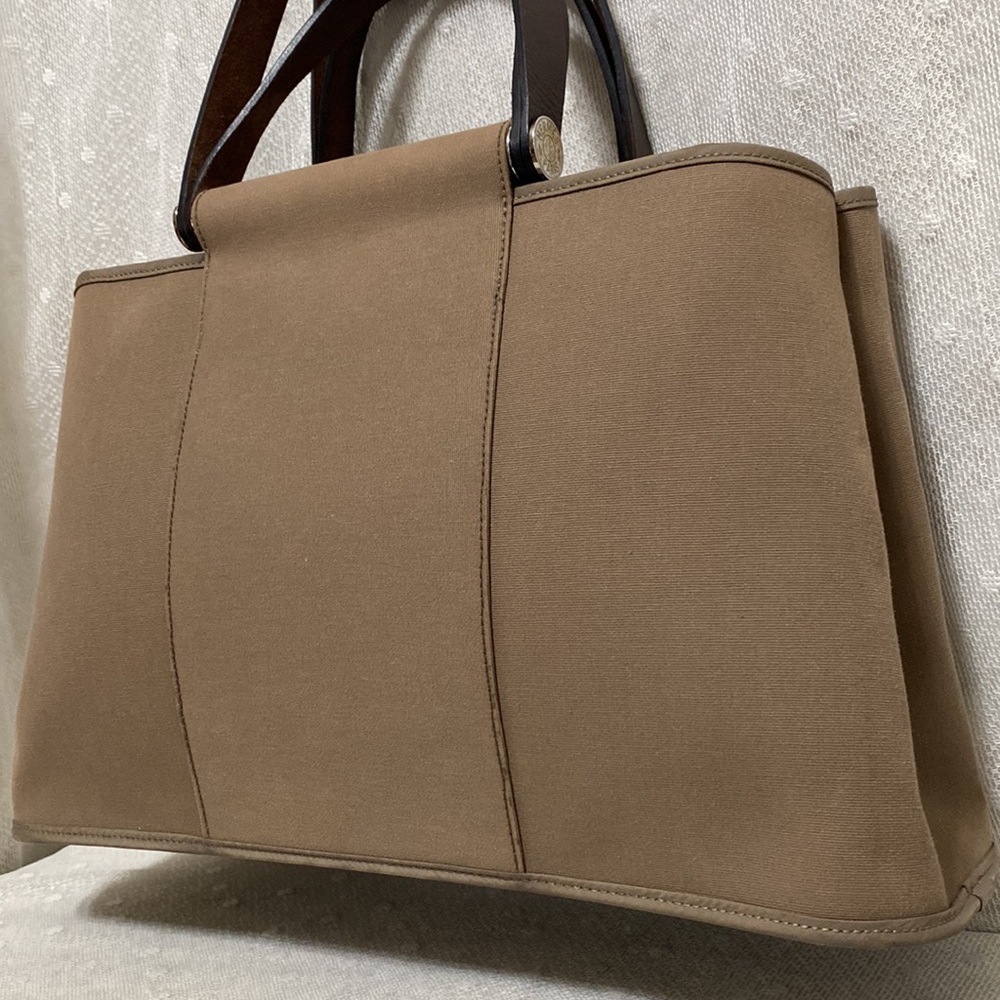 *SOLD*Hermès Toile H Cabag Elan Etoupe Canvas With Leather Expandable Tote bag - Picture 4 of 17